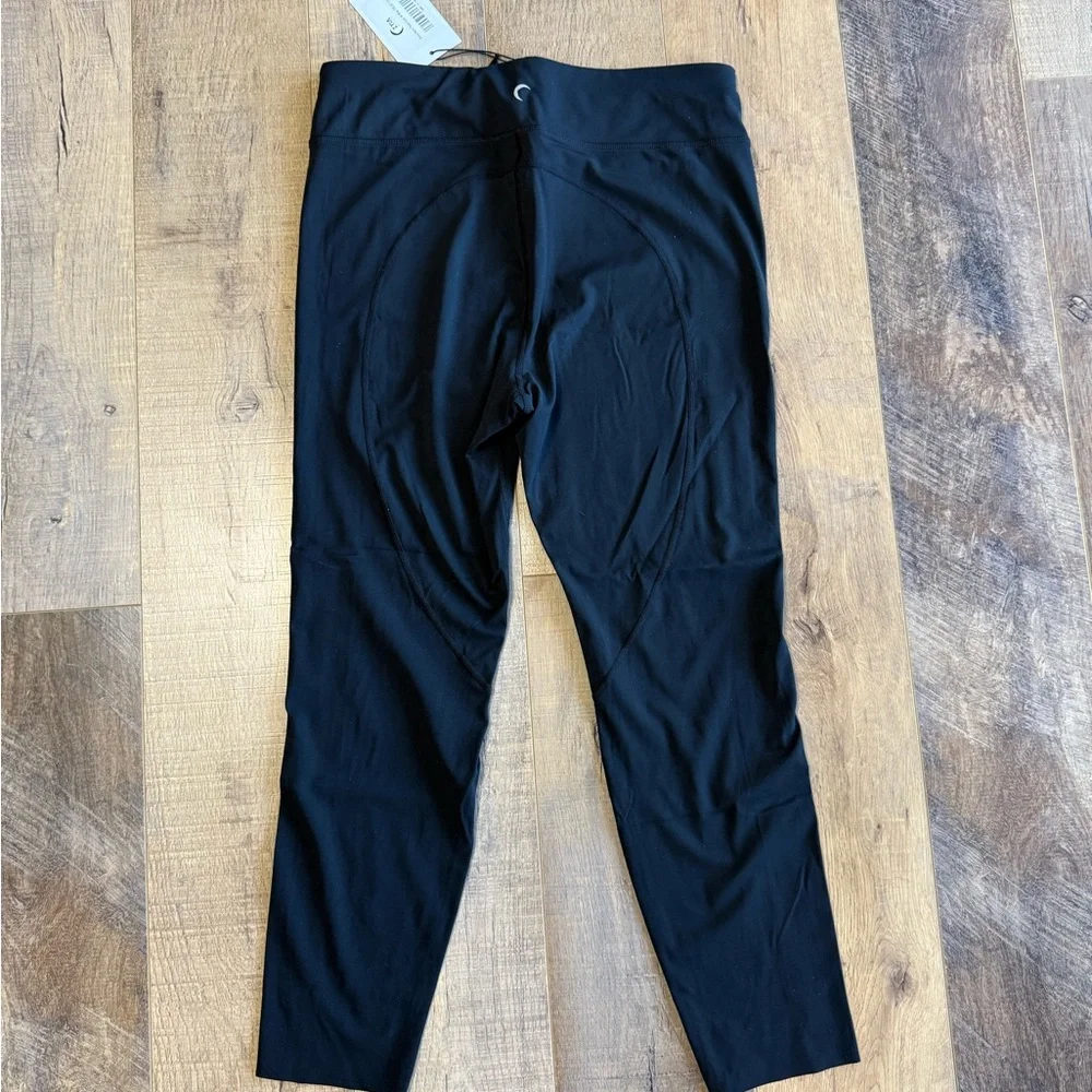NWT Zyia Active Black Luxe 7/8 Leggings With Neon Yellow Stripe Size 14-16 - Picture 2 of 3